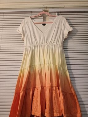 wild fable White to Yellow to Orange Dip-Dye  Dress